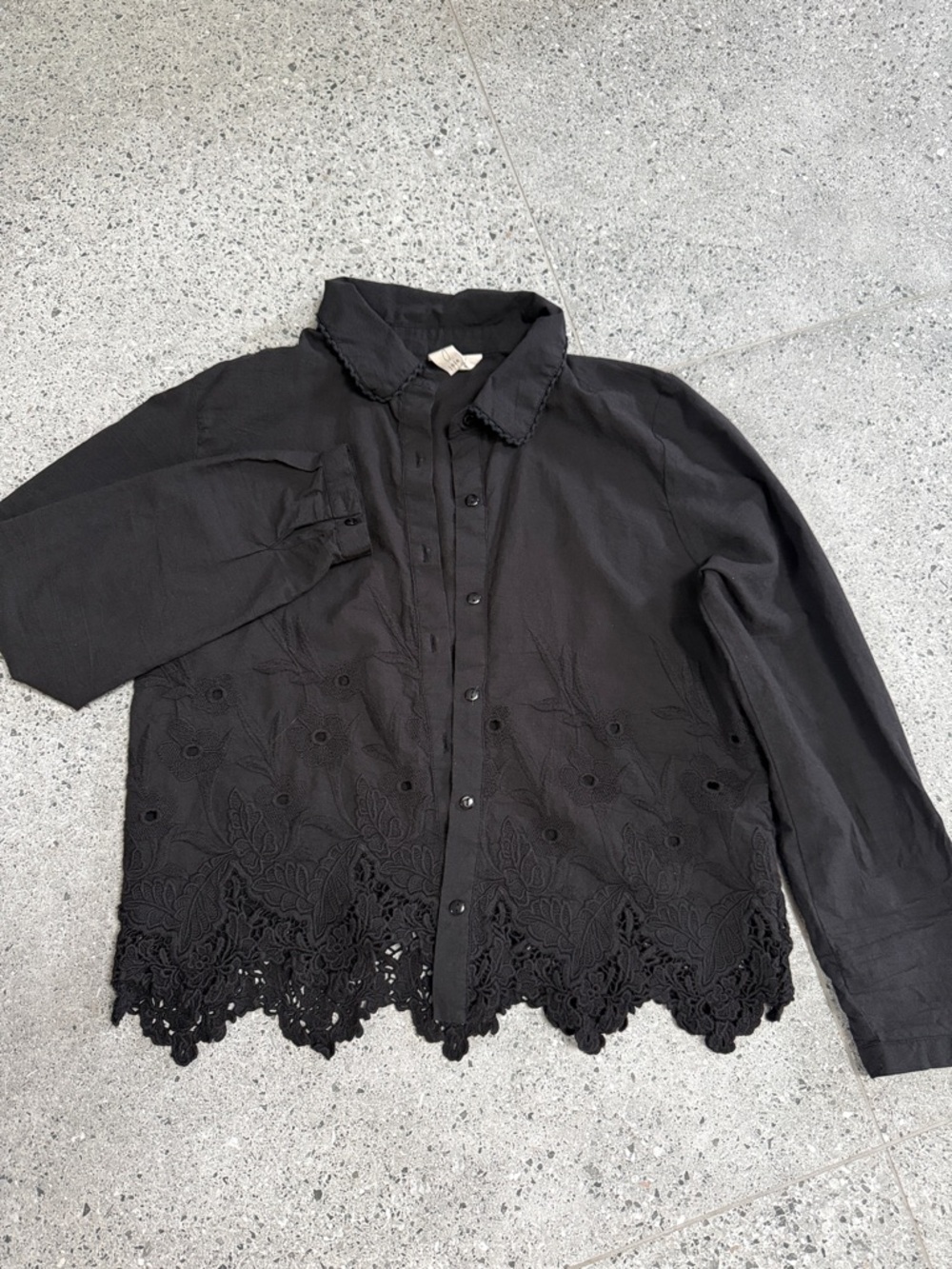 Joie Black  Embroidered Button-Down shirt